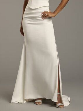 David's Bridal Satin Side-Draped Skirt